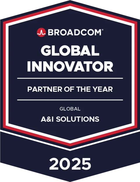 2025 Broadcom Global Innovator Partner of the Year award badge for A&I Solutions